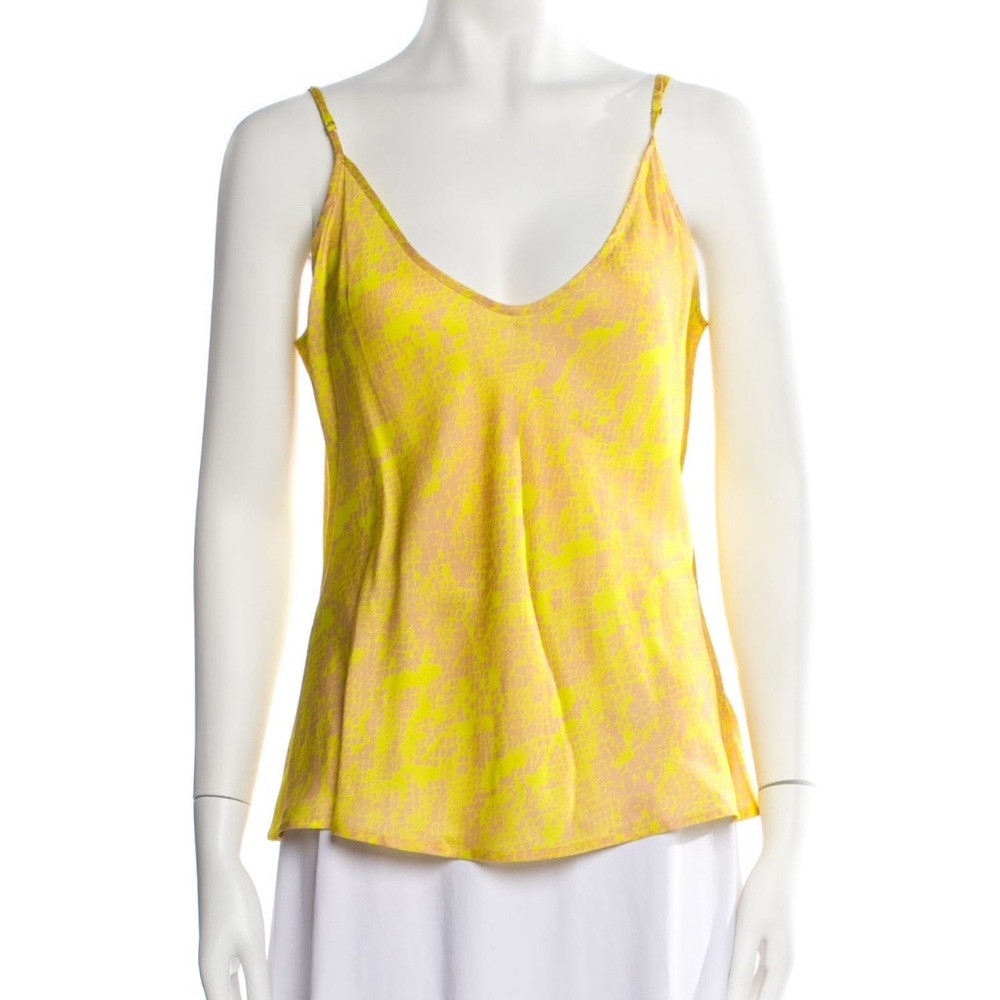 L’Agence Yellow and Pink Snakeskin Camisole Top